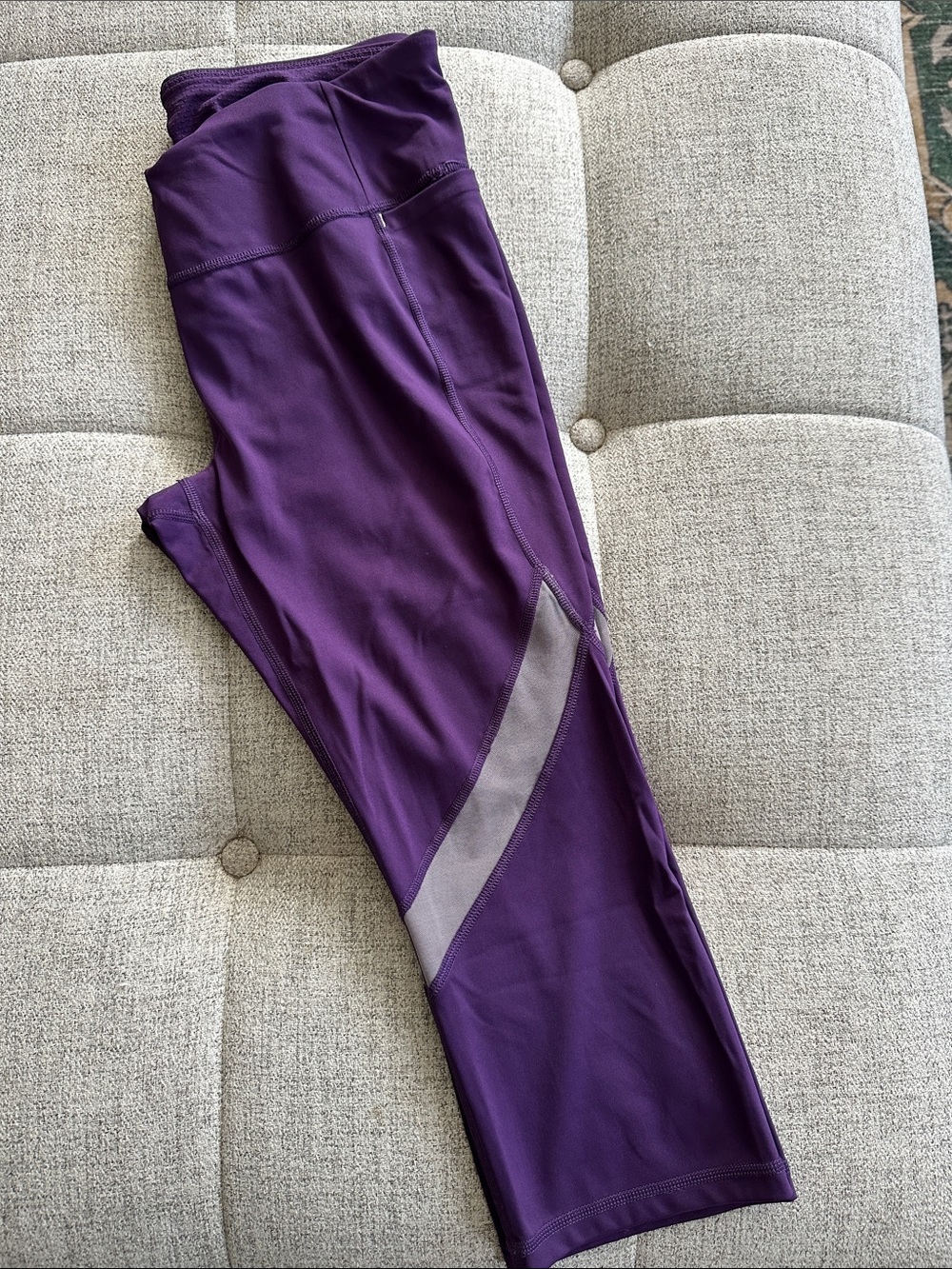 CALIA by Carrie Underwood Women's Capri Leggings with Sheer Panel
